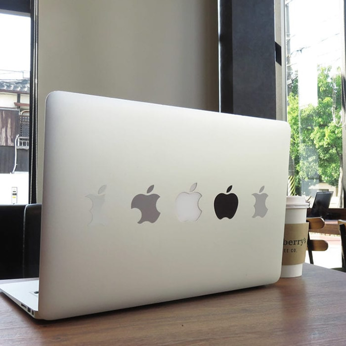 MacBook用リンゴマークステッカー - DTFフィルム転写のインクシール